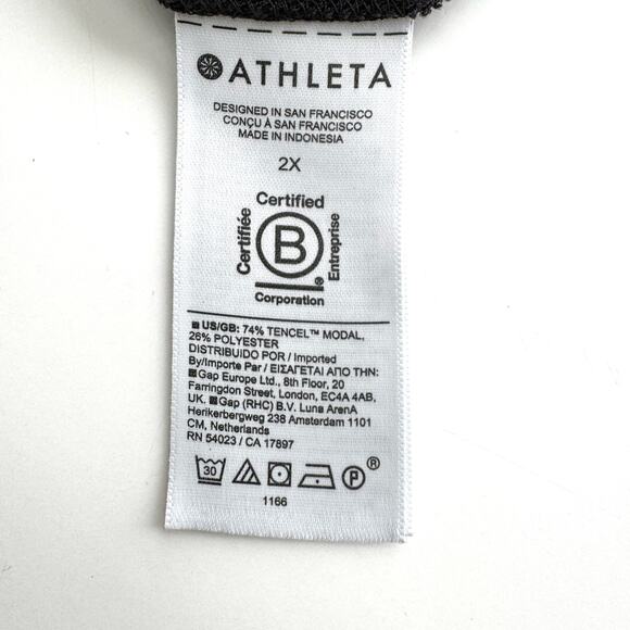 Athleta Relaxed Ribbed Tank Top Sleeveless Black/Charcoal Gray 2X - Picture 12 of 12